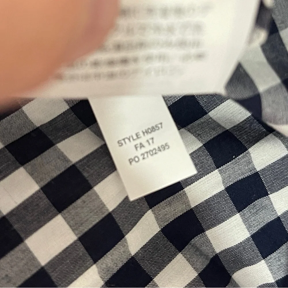 NWT J. Crew Black White Gingham One Shoulder Ruffle‎ Blouse CottageTomato Girl
